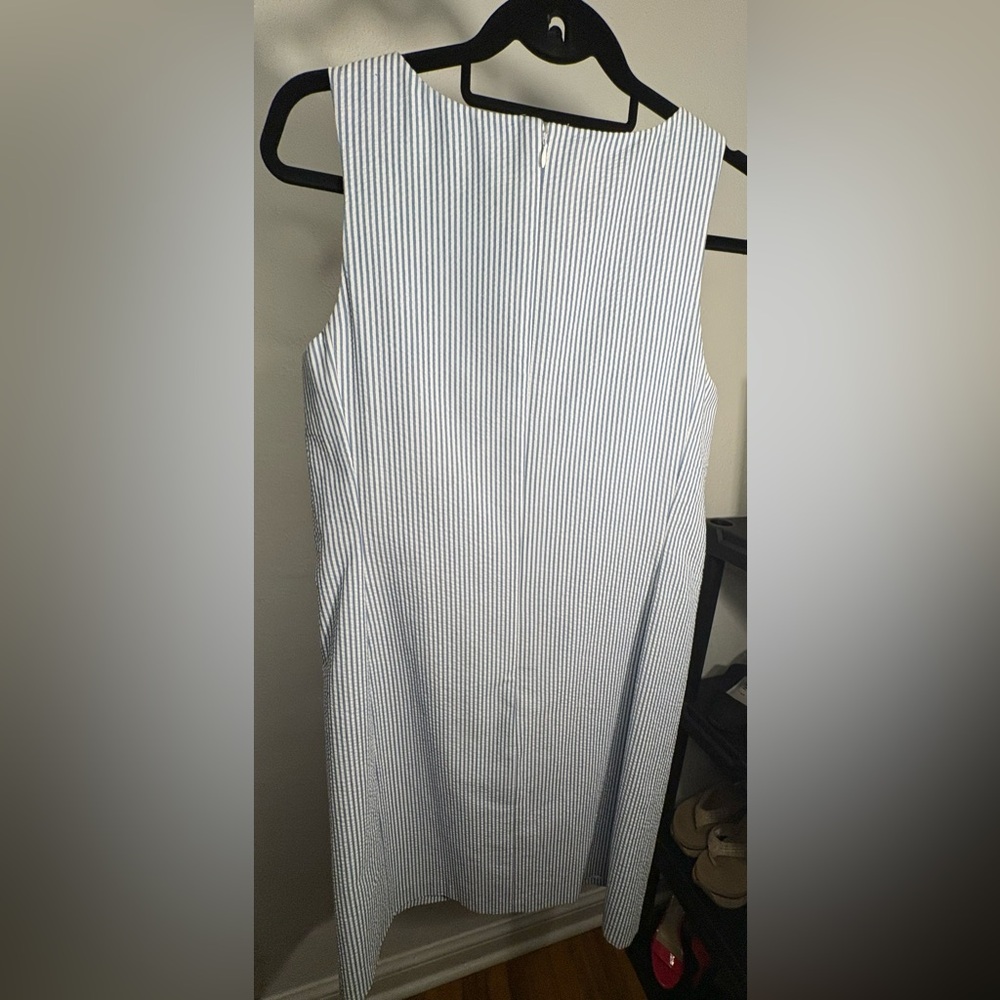 Anne Klein Blue and White Striped Mini Dress - Picture 2 of 4